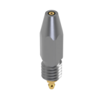The TKM nozzle D10/06 is used for minimum quantity lubrication with external feed of the lubricant. It has a 10° spray cone and an M6 connection thread. Nozzle for oil-air lubrication. Nozzle for minimum quantity lubrication with external feed. The nozzle works based on the Venturi principle with an air-jacket jet. The TKM nozzle is suitable for particularly small installation space.