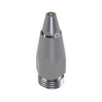 The TKM nozzle D05/10 is used for minimum quantity lubrication with external feed of the lubricant. It has a 5° spray cone and a G1/8&quot; connection thread.