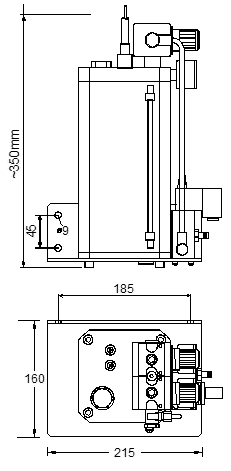 Dimension plan for TKM HV MQL/spray unit